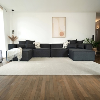 HOME DELUXE Modulares Sofa VERONA L - 327 x 207 cm Anthrazit