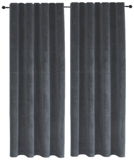Haus und Deko Gardine Samt Vorhänge 2er Set Kräuselband Verdunkelung 140x145 cm Samt weich (2 St), Kräuselband, Polyester