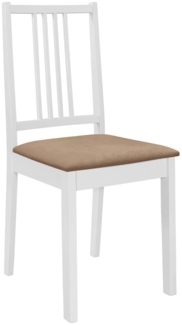 Esszimmerstühle mit Polstern 2 Stk. Weiß Massivholz [247634]