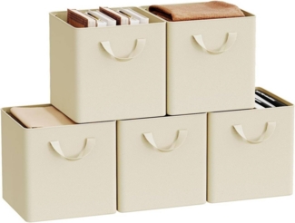 Woltu Aufbewahrungsbox (5 St), faltbare Stoffboxen 5 Stück, mit Griffen Metallrahmen