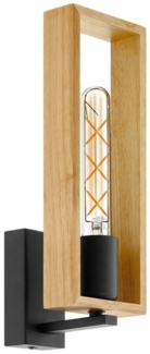 EGLO LED Wandleuchte Littleton, Leuchtmittel exklusive, Wand-/Deckenleuchte - L11 x H33 x AL11,5 cm - schwarz - 1X40W exkl.