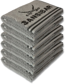 Sansibar Sylt Gästehandtuch Gästetuch Sansibar Frottier-Serie "Doubleface“, 30x50 cm, (Set, 6-St), mit hochwertig gewebtem Sansibar Logo, extra flauschig