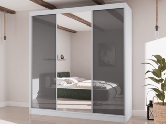 Beautysofa Kleiderschrank VELIS II Breite: 200cm, mit Spiegel und Lakobel, mit Schubladen