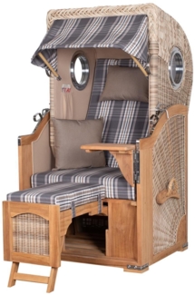 Strandkorb Komplettset - bene living - Ammersee Single Teak - PE shell - Modell 522 - inkl. Liftersystem