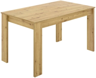 Dmora Fester Alois-Tisch, Mehrzweck-EssRegal, rechteckiger Küchen- oder Esszimmertisch, 139 x 81 x 77 cm, Nodi-Eiche