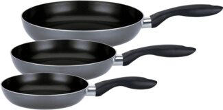 GSW Pfannen-Set Bratfit, Aluminium (Set, 3-tlg, 1x Pfanne 20cm, 24cm, 28cm), mehrfache, pflegeleichte Antihaft-Versiegelung