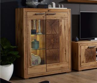 Highboard 1 GAJA Schrank Wildeiche massiv natur geölt mit Hirnholz