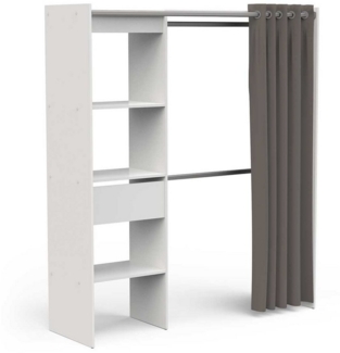 habeig Kleiderschrank begehbar, mit Vorhang, 192cm hoch, Variable Breite von 110-170cm, 48kg in der Breite variabel von 110 - 170 cm