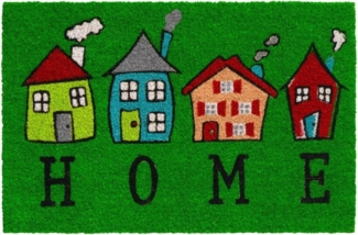 matches21 HOME & HOBBY Fußmatte Kokosmatte Häuser Home Spruch als aussen Sauberlaufmatte, rechteckig, Höhe: 15 mm, Rutschfeste Kokos-Türmatte als Outdoor Schmutzfangmatte 40x60 cm