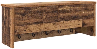 vidaXL Wandmontierter Kleiderständer mit Regal Altholz 80 x 20 x 30 cm 874345