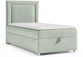 Best for Home Boxspringbett K3 SINGLE mit Bettkasten mit Lieferung (Mintgrun 70x200)