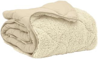 vidaXL Sommerdecke Creme 140 x 220 cm Mikrofaser und Teddy-Fleece 42026223