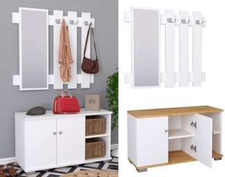 VCM Schuhschrank 2tlg. Holz Garderobe Dielenmöbel Schuhe Gados XL