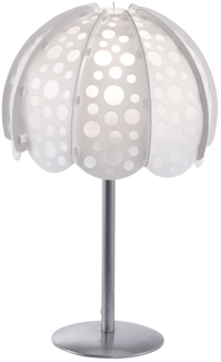 Tischleuchte, Textil, weiß, Löcher, H 36 cm