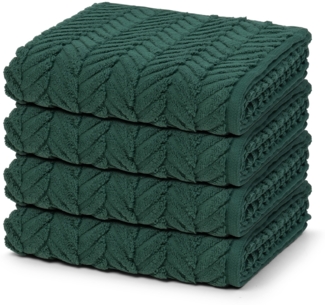 Ross Sensual Skin Zopf 4 tlg. Frottier-Set - 4 X Handtuch (50 X 100cm) - 500 g/m2 - Moosgrün