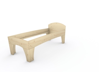 Holzbett (Fichte) "Rosi" 80 x 200 cm 58 cm mit Kopfteil Massivholzbett Bett