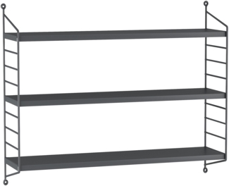 en.casa 'Strängnäs' Modulares Wandregal, Stahl dunkelgrau, 50 x 60 x 15 cm