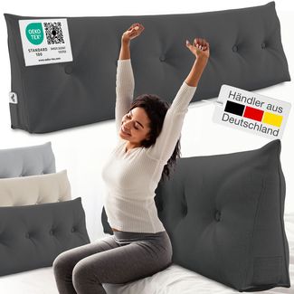 ELONEO Rückenkissen Bett- und Rückenstützkissen >Anthrazit< 160cm