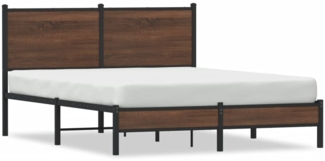 vidaXL Metallbett ohne Matratze Braun Eichen-Optik 140x200 cm 4007923