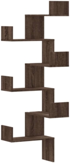 vidaXL Wand-Eckregal Braun Eichen-Optik 45x45x147 cm Holzwerkstoff 852642