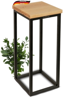 DELUKE® Blumenständer Holz LURI - 50cm hoch, Eichenholz, Metallgestell | Dekoständer für Blumen Pflanzenregal Pflanzenständer