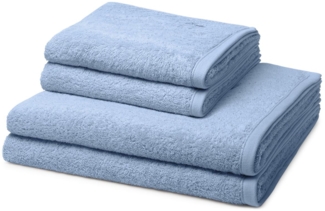 Ross Vita 4 tlg. Frottier-Set - 2 X Handtuch (50 X 100cm), 2 X Duschtuch (70 X 140cm) - 520 g/m2 - Himmelblau