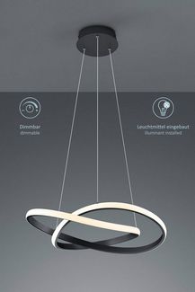 lightling LED Pendelleuchte Wibke, LED fest integriert, Warmweiß, dimmbar mit Schalter, Deckenmontage, IP20 Indoor