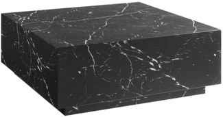 Couchtisch 90 x 90 cm Marmoroptik Schwarz Quadratisch MDF