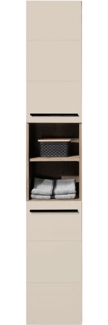 Hochschrank Sylt / Split , Holzwerkstoff , Beige, Holzfarben , 34 x 190 x 31 cm