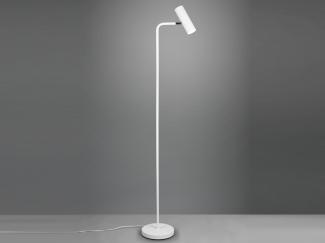 TRIO Leuchten LED Stehlampe, Dimmfunktion, LED wechselbar, Warmweiß, Lampenschirm schwenkbar, schmal-e Stand Leselampe Weiß Höhe 151cm