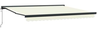 vidaXL Markise Einziehbar Creme 4x3 m Stoff und Aluminium 3154603