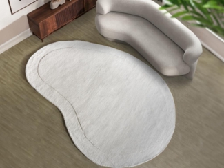 Vente-unique - Organischer Teppich - 100 % Wolle - handgefertigt - 150x200 cm - 2200 g/m2 - Cremefarben - WILLOW