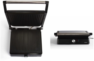 LIVOO Grill Elektro Tischgrill Elektrogrill Kontaktgrill Balkon schwarz DOC223