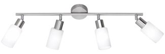 Reality Leuchten LED Deckenstrahler, Dimmfunktion, LED wechselbar, Warmweiß, innen Designklassiker Treppenhaus Lampenschirm-e Glas, Breite 60cm