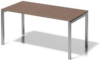 Cito Schreibtisch, 740 mm höhenfixes U-Gestell, H 19 x B 1600 x T 800 mm, Dekor nußbaum, Gestell silber