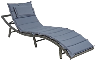 Sonnenliege Strandliege Polyrattan XXL Gartenliege Relaxliege Anthrazit-Grau