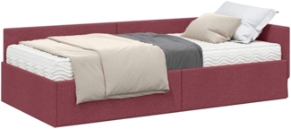 vidaXL Eckbettgestell mit Matratze Sonstiges 2 pcs Grau Stoff 3393608