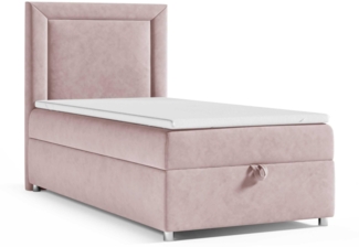 Best for Home Boxspringbett K3 SINGLE mit Bettkasten mit Lieferung (Rosa 70x200)