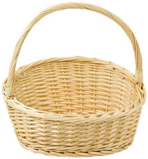 maDDma Dekokorb 1 Geschenkkorb Präsentkorb Handkorb Weidenkorb mit/ ohne Zubehör, Weide - ca. 40 x 35 x 13 / 39 cm