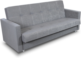 Schlafsofa Dave - Sofa mit Schlaffunktion und Bettkasten, Bett, Bettsofa, Schlafcouch (Grau (Suedine 06))