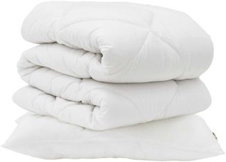 vidaXL Bettdecke mit Kissen 2 pcs Weiß Mikrofaser 3376629