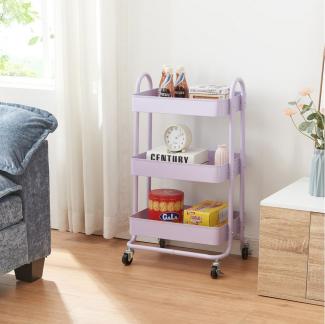 Küchenrollwagen Pyhäntä mit 4 Ebenen Lila [en. casa]