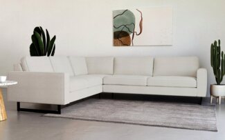 Places of Style Ecksofa Pinto, 250/290 cm, langer Schenkel, XXL, Ottomane, Cord, Feincord, Luxus-Microfaser Leder und Chenille