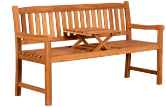 deVries Gartenbank "WOODIE" Trend Butler 160 aus Teakholz (Basic), Größe 160 x 57 x 94 cm