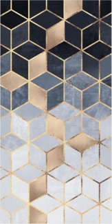 Bilderdepot24 Teppich Teppich Vinyl Flur Küche 3D Abstrakt funktional lang modern, Läufer - gold glatt, nass wischbar (Schmutz, Tierhaare) Saugroboter & Bodenheizung geeignet