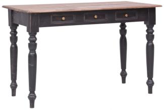 vidaXL Schreibtisch mit 3 Schubladen, Massivholz Mahagoni, 117 × 57 × 75 cm