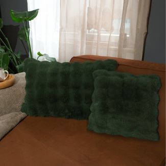 REALLaxx Fellkissen Kaninfell Bubble, 45x45 / 50x70cm Dekokissen weiches Kunstfell, Kissenbezug mit Füllung