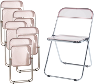 Klappstuhl Pornainen 6er Set Rosa, transparent [en. casa]