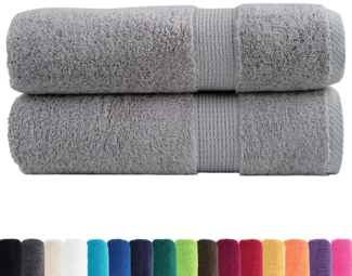 vidaXL Premium Duschtücher SOLUND 2 Stk. Grau 70x140 cm 600 g/m² 137308