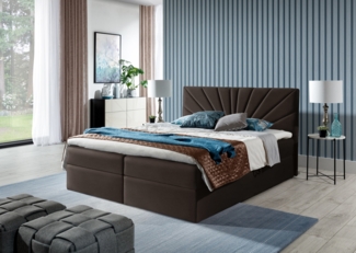 99rooms Lazzaro Boxspringbett Kunstleder SOFT Braun 140x200 cm